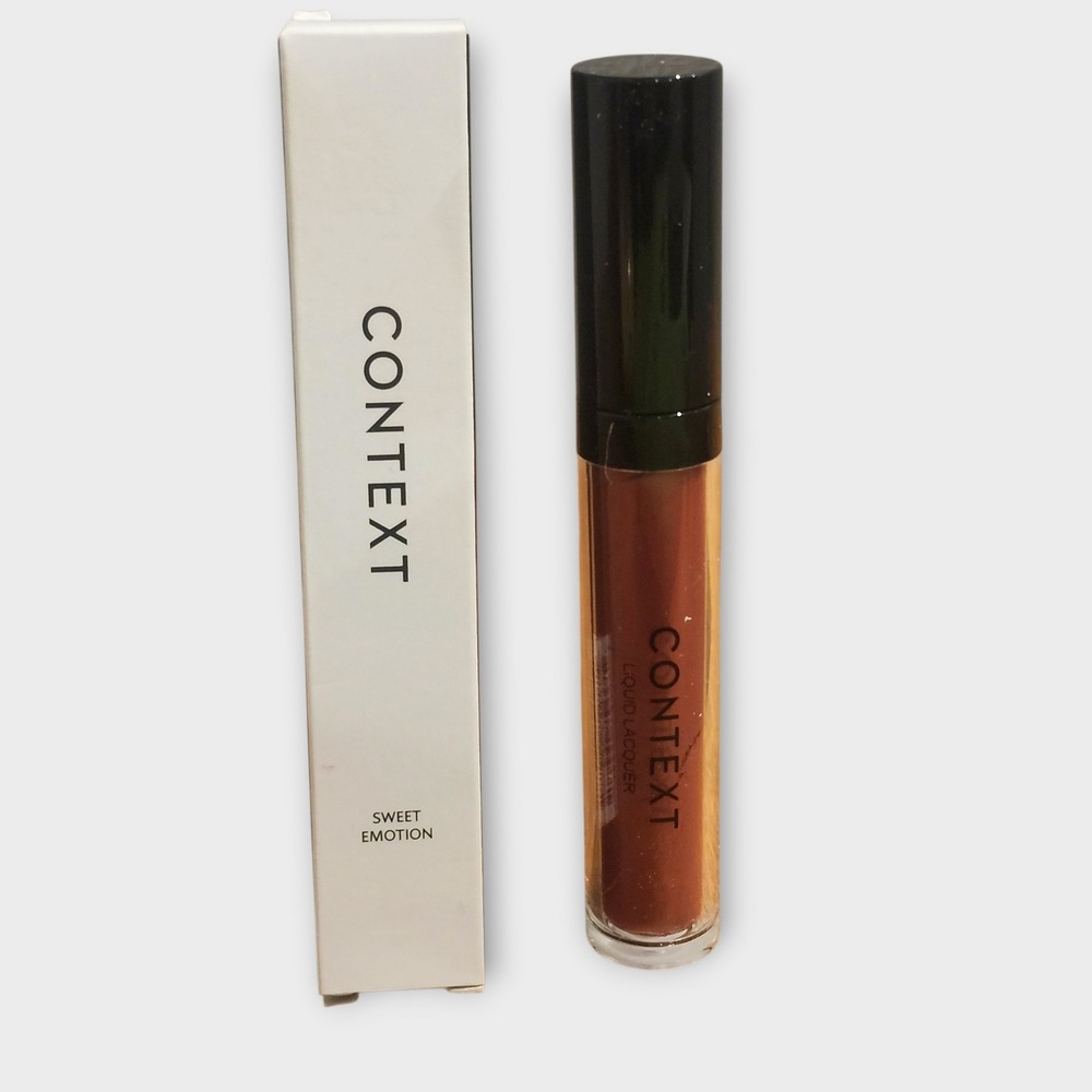 Context Liquid Lacquer Womens 6ml Sweet Emotion Brown High Shine Lip‎ Gloss NIB